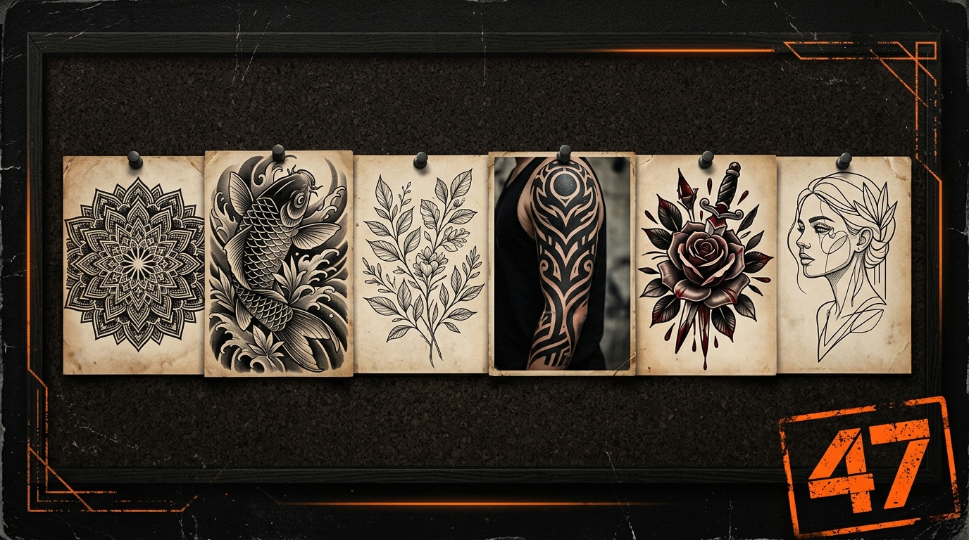 47Studio tattoo gallery — geometric, fine line, blackwork, neo-traditional work